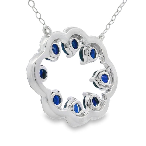 Bids.com Sapphire Diamond Fashion Pendants 14KT White Gold Pendants