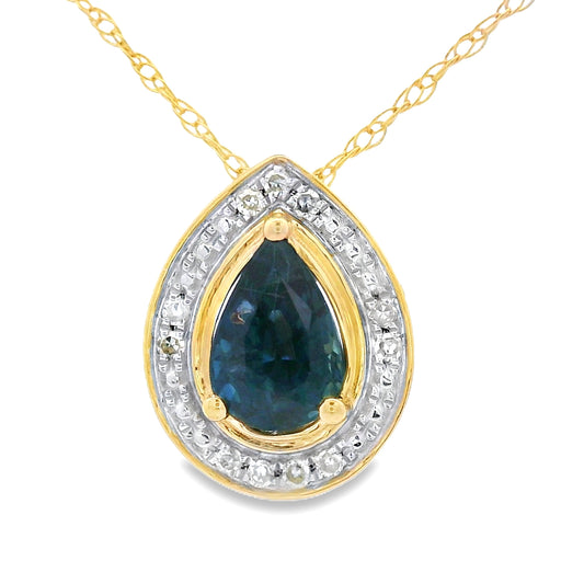 Bids.com Sapphire Diamond Fashion Pendants 10KT Yellow Gold Pendants