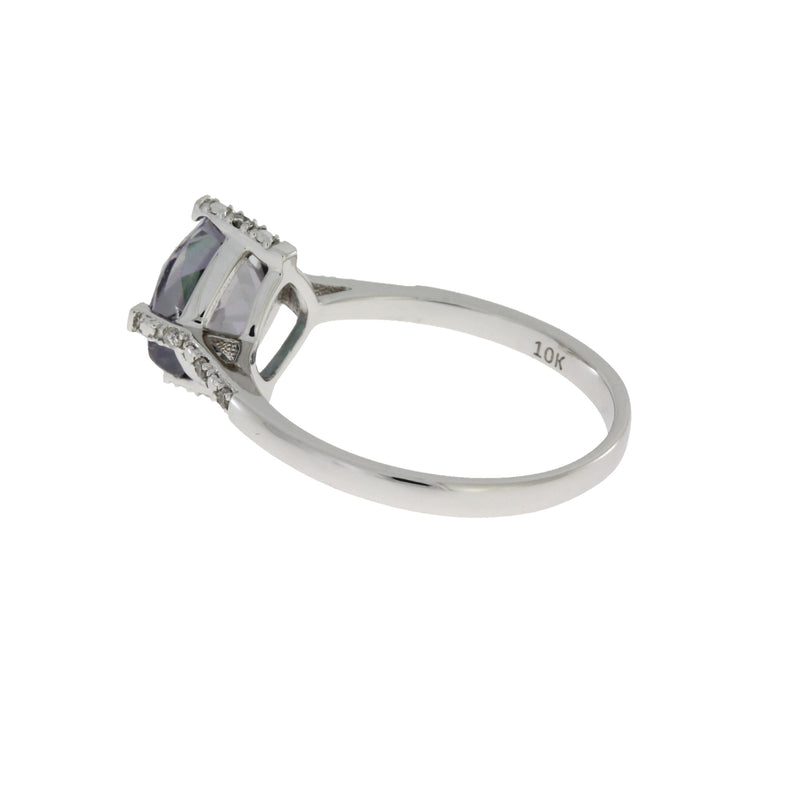 Bids.com 1.25ct Mystic Fire Topaz Diamond Ring 10KT White Gold Rings