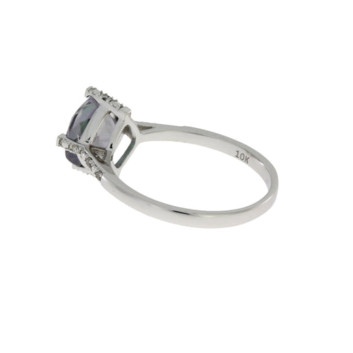 Bids.com 1.25ct Mystic Fire Topaz Diamond Ring 10KT White Gold Rings