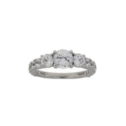 Bids.com Cubic Zirconium CZ SS Bridal Sterling Silver Rings