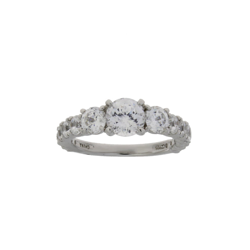 Bids.com Cubic Zirconium CZ SS Bridal Sterling Silver Rings