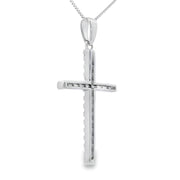 Bids.com .21ct Diamond Cross Religious Pendant 14KT White Gold Pendants