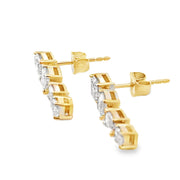 Bids.com Lab Grown Diamond Dangle Earrings 14KT Yellow Gold Earrings White Smoke