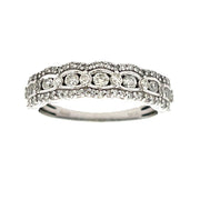 Bids.com .50ct Diamond Wedding Band Ring 14KT White Gold Rings