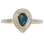 Bids.com .54ct Sapphire Diamond Ring 10KT Yellow Gold Rings