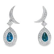 Bids.com .59ct London Blue Topaz Dangle Earrings 10KT White Gold Earrings