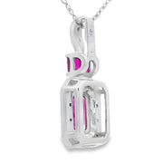 Bids.com .82ct Ruby Diamond Fashion Pendants 14KT White Gold Pendants