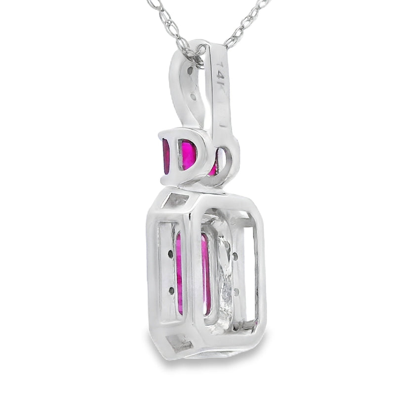 Bids.com .82ct Ruby Diamond Fashion Pendants 14KT White Gold Pendants