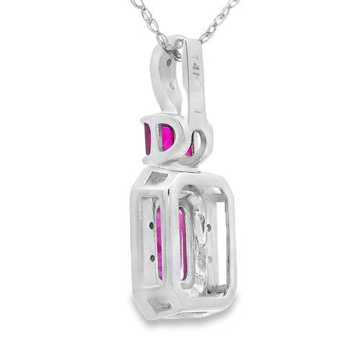 Bids.com .82ct Ruby Diamond Fashion Pendants 14KT White Gold Pendants