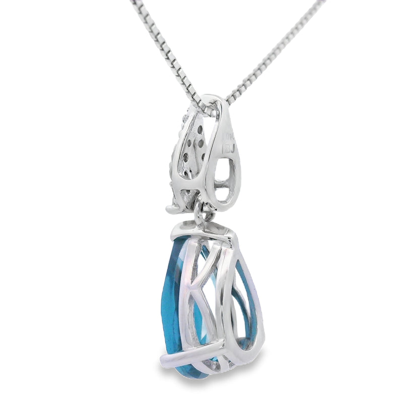 Bids.com London Blue Topaz Fashion Pendants 10KT White Gold Pendants
