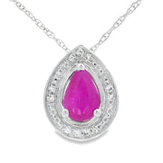 Bids.com .51ct Ruby Diamond Fashion Pendants 10KT White Gold Pendants