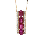 Bids.com 1.39ct Ruby Diamond Fashion Pendants 14KT Rose Gold Pendants