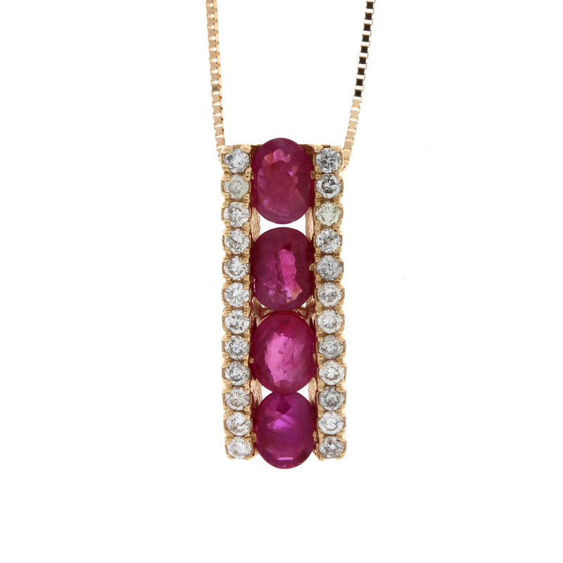 Bids.com 1.39ct Ruby Diamond Fashion Pendants 14KT Rose Gold Pendants