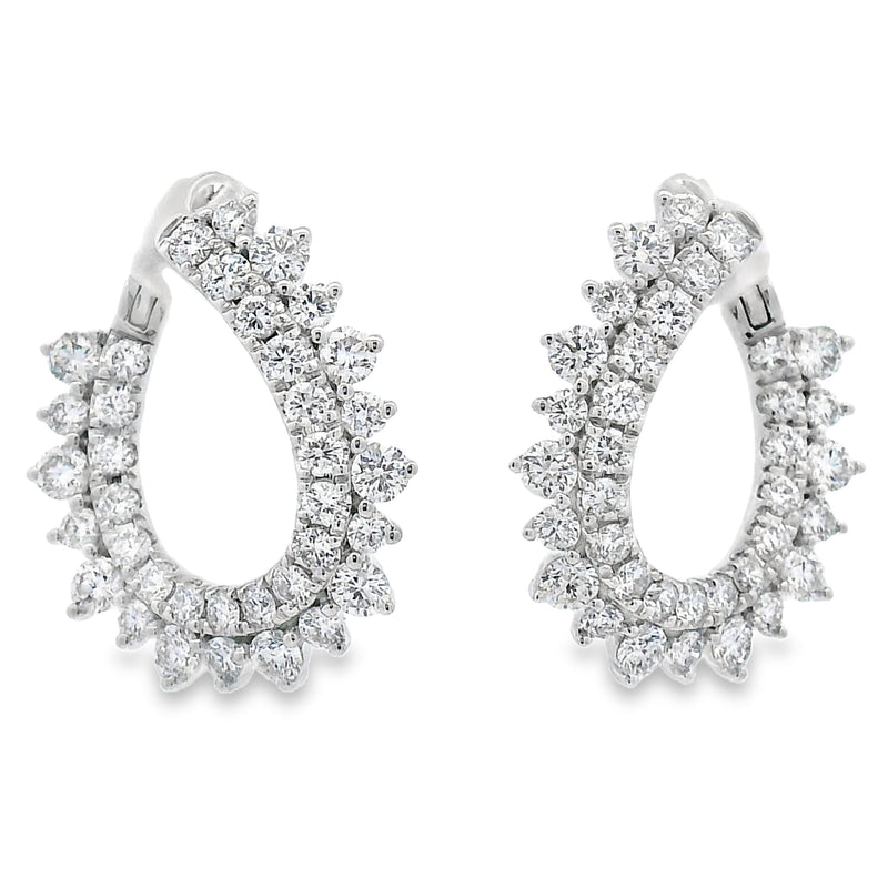 Bids.com 1.50ct Lab Grown Diamond Hoop Earrings 14KT White Gold Earrings