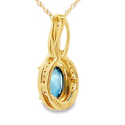Bids.com London Blue Topaz Fashion Pendants 10KT Yellow Gold Pendants