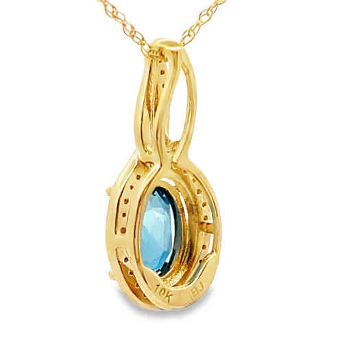 Bids.com London Blue Topaz Fashion Pendants 10KT Yellow Gold Pendants