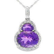 Bids.com Amethyst Diamond Fashion Pendants 14KT White Gold Pendants
