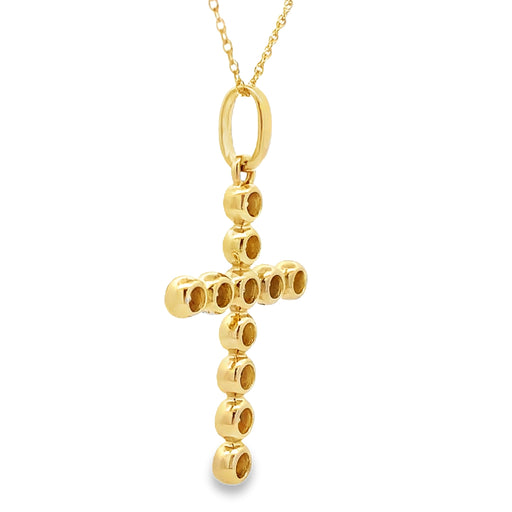 Bids.com .50ct Diamond Cross Religious Pendant 14KT Yellow Gold Pendants