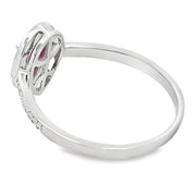 Bids.com .54ct Ruby Diamond Ring 10KT White Gold Rings