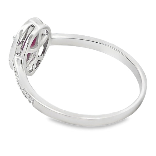 Bids.com .54ct Ruby Diamond Ring 10KT White Gold Rings
