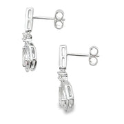 Bids.com Rose Quartz Diamond Dangle Earrings 10KT White Gold Earrings