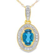 Bids.com London Blue Topaz Fashion Pendants 10KT Yellow Gold Pendants