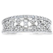 Bids.com .50ct Diamond Fashion band rings 10KT White Gold Rings
