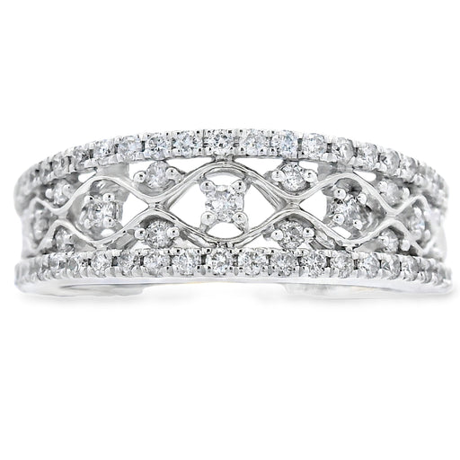 Bids.com .50ct Diamond Fashion band rings 10KT White Gold Rings