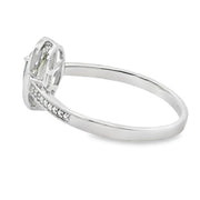 Bids.com .50ct Peridot Diamond Ring 10KT White Gold Rings