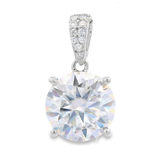 Bids.com 4.00ct Moissanite Pendant Sterling Silver Pendants White Smoke Default Title