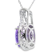 Bids.com Amethyst Diamond Fashion Pendants 10KT White Gold Pendants