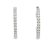 Bids.com 1.53ct Diamond Hoop Earrings 10KT White Gold Earrings