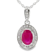 Bids.com .70ct Ruby Diamond Fashion Pendants 10KT White Gold Pendants