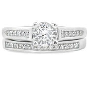Bids.com Cubic Zirconia CZ SS Bridal Sterling Silver Rings