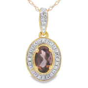 Bids.com .44ct Quartz Diamond Fashion Pendants 10KT Yellow Gold Pendants