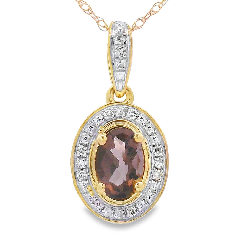 Bids.com .44ct Quartz Diamond Fashion Pendants 10KT Yellow Gold Pendants