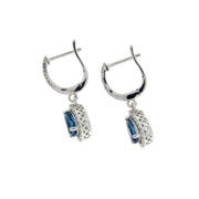 Bids.com .88ct London Blue Topaz Dangle Earrings 14KT White Gold Earrings