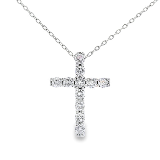 Bids.com .35ct Diamond Cross Religious Pendant 14KT White Gold Pendants