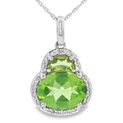 Bids.com 2.29ct Peridot Diamond Fashion Pendants 14KT White Gold Pendants