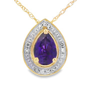 Bids.com Amethyst Diamond Fashion Pendants 10KT Yellow Gold Pendants