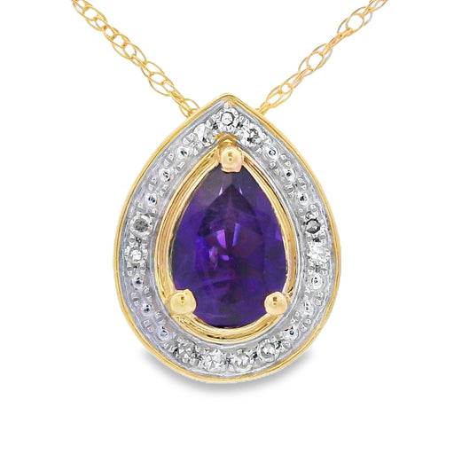 Bids.com Amethyst Diamond Fashion Pendants 10KT Yellow Gold Pendants White Smoke 18