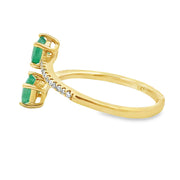 Bids.com .47ct Emerald Diamond Ring 14KT Yellow Gold Rings