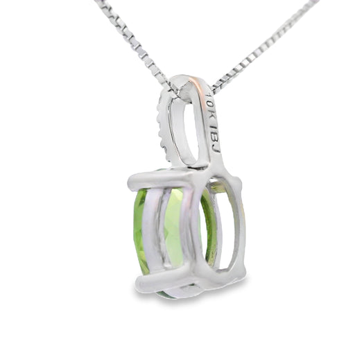 Bids.com 1.34ct Peridot Diamond Fashion Pendants 10KT White Gold Pendants