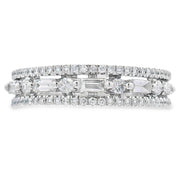 Bids.com .50ct Diamond Fashion band rings 14KT White Gold Rings