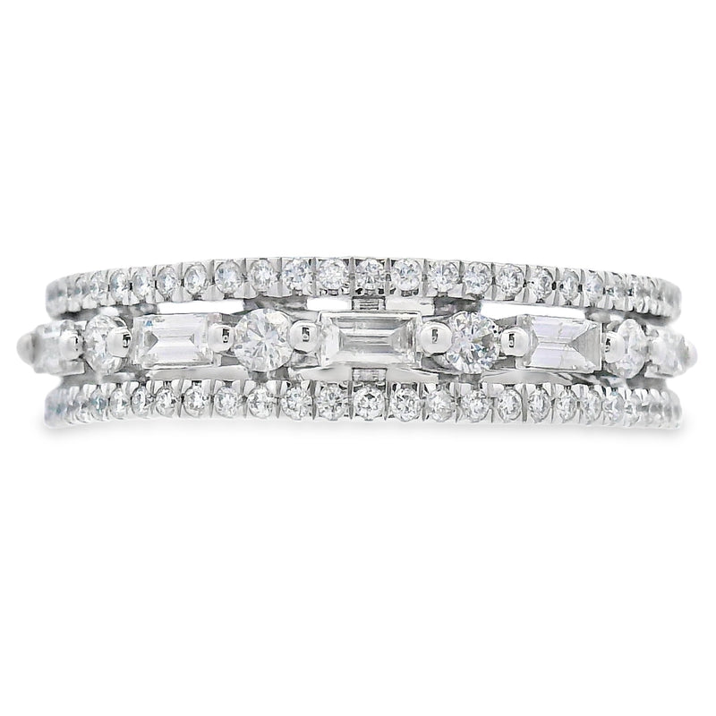 Bids.com .50ct Diamond Fashion band rings 14KT White Gold Rings