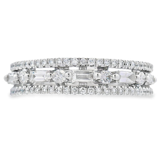 Bids.com .50ct Diamond Fashion band rings 14KT White Gold Rings