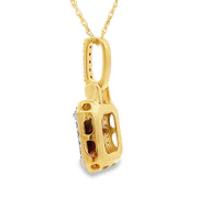 Bids.com 1.31ct Garnet Diamond Fashion Pendants 10KT Yellow Gold Pendants
