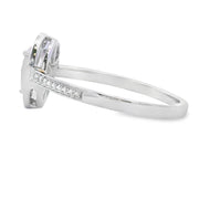 Bids.com .44ct Rose Quartz Diamond Ring 10KT White Gold Rings