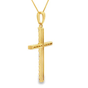Bids.com .21ct Diamond Cross Religious Pendant 14KT Yellow Gold Pendants